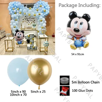 188Pcs Disney Mickey Mouse Šalies Balionai Nustatyti Arch Girliandą Rinkinys Berniukams Mergaičių Gimtadienis, Vestuvės Apdailos Prekių Vaikams Dovanos