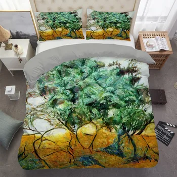 3D Meno Patalynės King Size Van Gogh Stiliaus Dangaus Aliejaus Tapybai Modelis Atspausdintas Namų Tekstilės Antklode Padengti Su Pagalvės užvalkalą