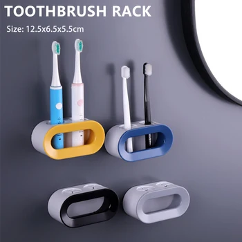 Punch-nemokamą dantų šepetėlį stalčiuko Vieną Dvigubo Skylę dantų šepetėlį Stovo Vonios kambarys Elektros dantų šepetėlį Turėtojas, vonios aksesuarai