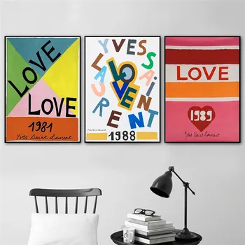 Yves Saint Laurent Meilės Plakatas HD spaudinių Paroda,, Drobė, Tapyba Paprasta Meilė Sienos Menas Nuotraukas Meilės Kambarį Namų Dekoro