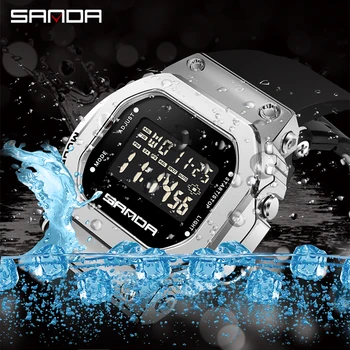 BASID Vyrų Sporto Laikrodžiai G Šviesos Rankas Skaitmeninis LED Elektroniniai Kvarciniai Laikrodžiai Vandeniui Plaukimo Šoko Karinės Žiūrėti