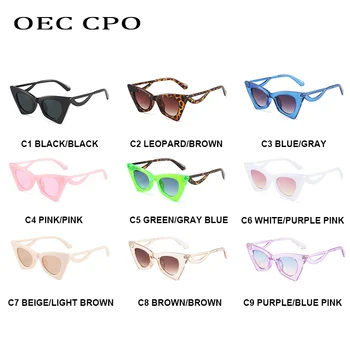 OEC CPO Mados Cat Eye Akiniai nuo saulės Prekės Derliaus Saulės Akiniai Moterų Atspalvių Akiniai Ponios UV400 Didmeninė Gafas De Sol O1157