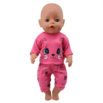 Lėlės Drabužių Katė Pižama Tinka 18 Colių Amerikos Ir 43cm Reborn Baby Girl Lėlės,Mūsų Kartos, Vaikų Geriausi Žaislai