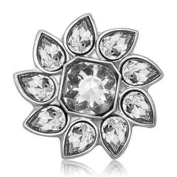 Naujas KZ3048 Grožio, Žavesio Sun flower Sukimosi Crystal 18MM Metalo snap mygtukų 
