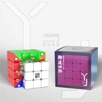 YongJun YuSu 4x4x4 Magnetinio Cubo Magico 4x4 M Sklandžiai Greitis Profesinės Kubeliai Suaugusiųjų Magnetinio Antistress Dėlionės, Žaislai Vaikams