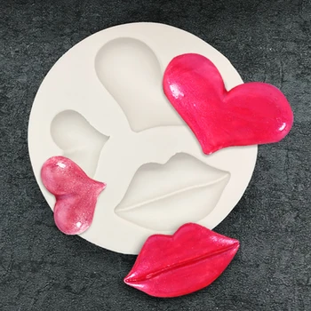 Dervos, Silikono Formos 3D Valentino Dieną-Raudonos Lūpos Meilės Šokolado Pomadka Tortas Kepimo Aparatas 