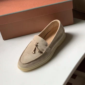 Suede Mulų Moterų 2021 butas batai Vasaros Pakabukai Vaikščioti Mokasīni Pavasario Verstos odos žemas viršų Atsitiktinis lady natūralios Odos batai