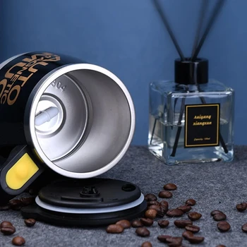 Naujas automatinis savaiminis maišant magnetine puodelis Nerūdijančio plieno kavos pieno maišymas taurės Kūrybos kombaino Smart kombaino puodelis termosas