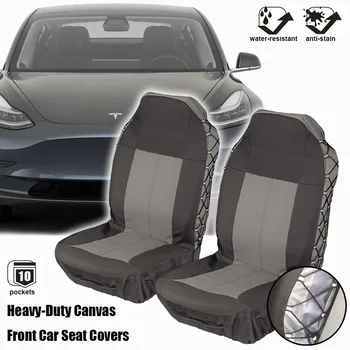 Sunkiųjų Drobės Universalus Priekinės Sėdynės Raštas Automobilių Interjero Aksesuarai, Automobilių Sėdynės Padengti Tesla model 3 ir Y VISUREIGIS