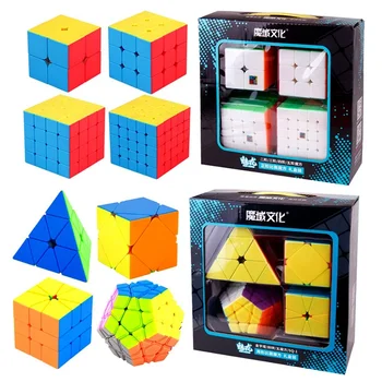 MoYu kubeliai Meilong 2345 Dovanų Dėžutėje 4in1 MoYu Profissional Magic cube 2x2 3x3 4x4 5x5 Greitis kubo Galvosūkį cubo magico Švietimo Žaislas