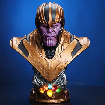 Keršytojas 4 Thanos Krūtinė Statula Dervos LED Veiksmų Skaičius, Stalo Apdailos Kolekcijos Modelis Žaislas Gimtadienio Dovana