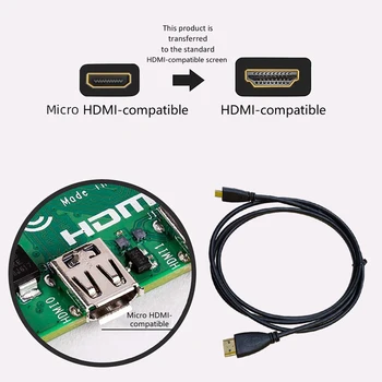 4K 1.5 M Black Micro HDMI-suderinama Su HDMI-suderinamą Kabelį Aviečių Pi 4 B Modelis Modelis B Micro Kabelis Adapteris