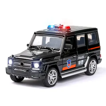 1:32 Mercedes Benz G65 G63 aukštos modeliavimas policijos swat automobilių versiondoor lydinio žaislas automobilio modelio apdailos dovana A74