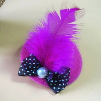 1 Vnt Naminių Gyvūnėlių Plaukų Įrašą Princesė Stiliaus Dizainas Šunų Plaukų Kepurės Naminių Gyvūnėlių Plaukų Clips Įrašą, Siūlų, Plunksnų Gėlės Mini Skrybėlę, Plaukų Aksesuaras