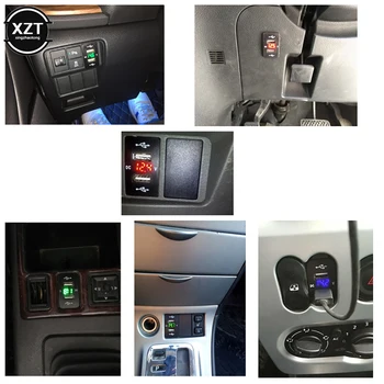 Automobilinis USB Toyota Kroviklis 12V 24V Adapter, Dual Usb 4.2 A Corolla Hilux Lizdas Lengvesni Išmaniųjų Telefonų Voltmeter