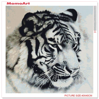 MomoArt Diamond Siuvinėjimo Mozaikos Tigras Gyvūnų Nuotraukos Strazdų Kvadratiniu Diamond Tapybos Kryželiu Namų Dekoro