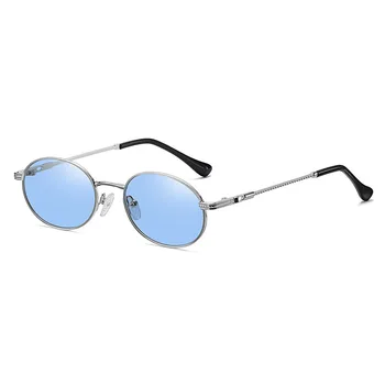 Naujas Mados Maža Akiniai nuo saulės Prabangos Prekės ženklo Dizaineris Moterys Vyrai Metalo Retro Ovalo formos Saulės akiniai UV400 Atspalvių Akių Oculos de sol